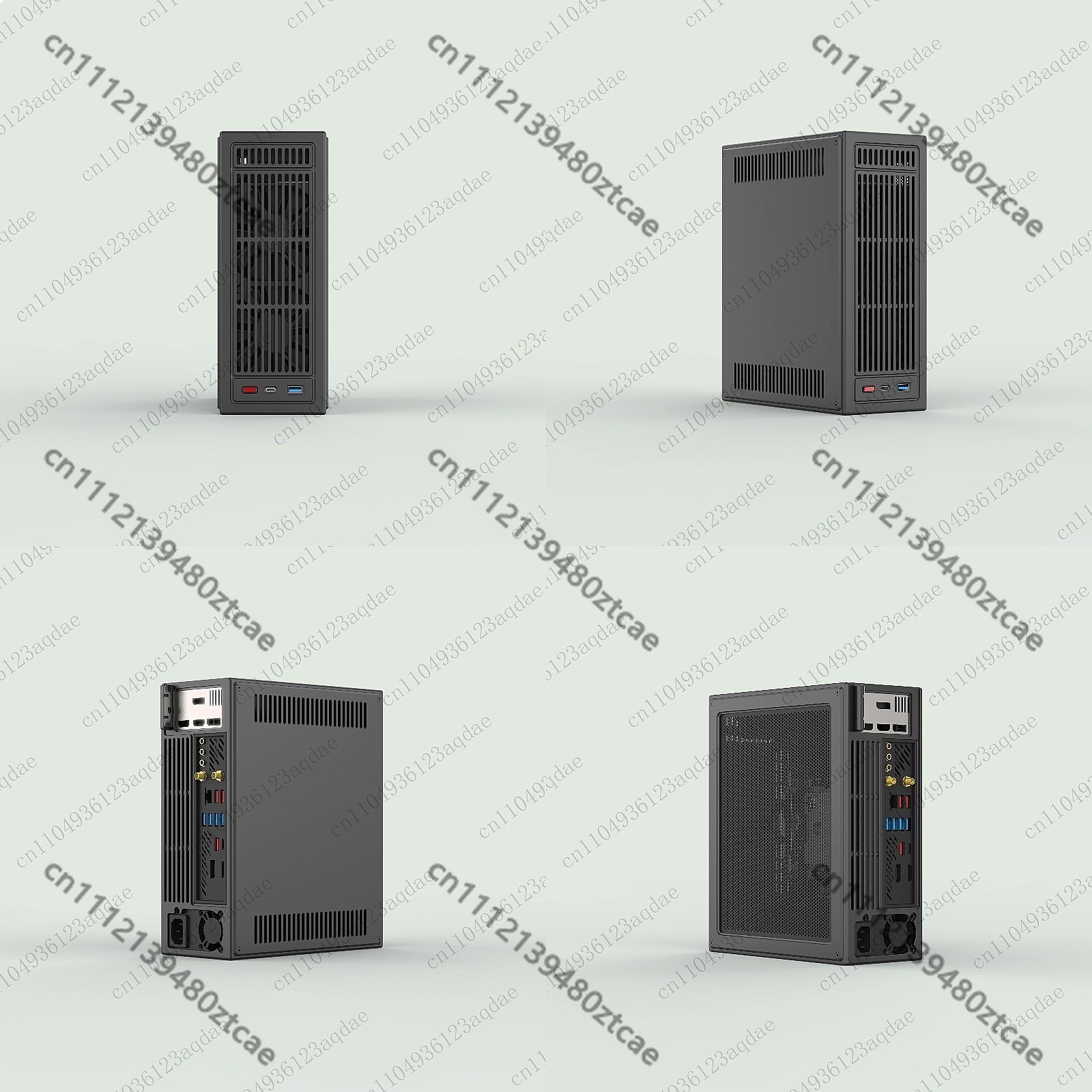 Sff Mini Itx Cnc Aluminum Chassis - E4 V6 ITXミニケース 1U ダイレクトマウント厚型アルミCNCハーフハイトデュアルスロット薄型GPU SFFシャーシ