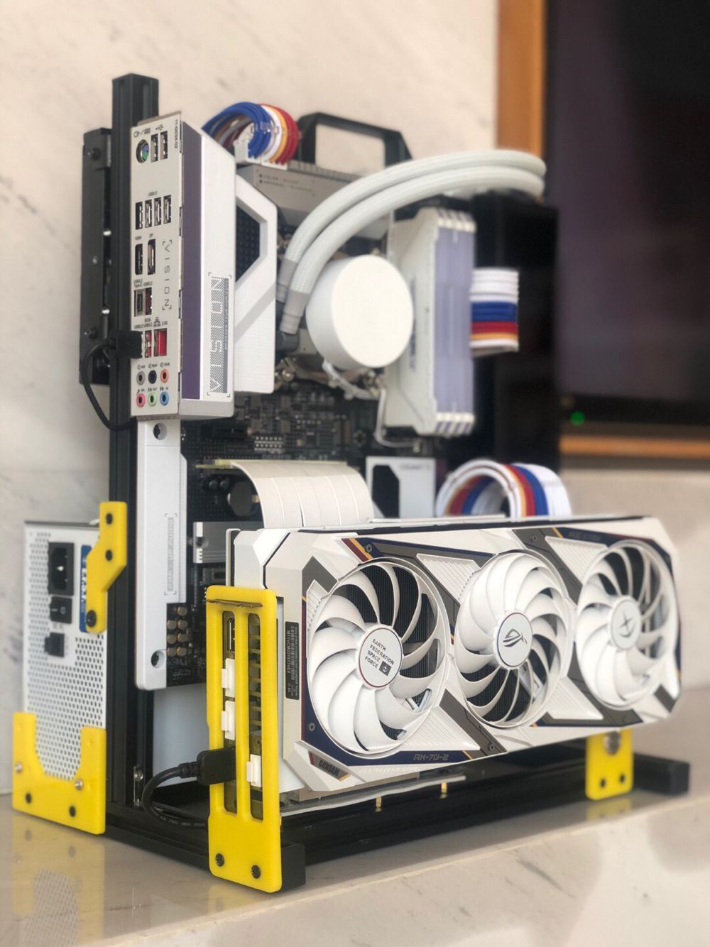 Aluminum Open Frame Test Bench Water Cooling - Atx eatx-PCテストベンチハンドル,オープンフレーム,水冷,作業用エアケース,グラフィックカード対応