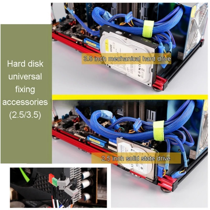 ATX PCテストベンチ アルミニウム合金製コンピューターケ - Aluminum Open Frame Test Bench Water Cooling のレビューと価格