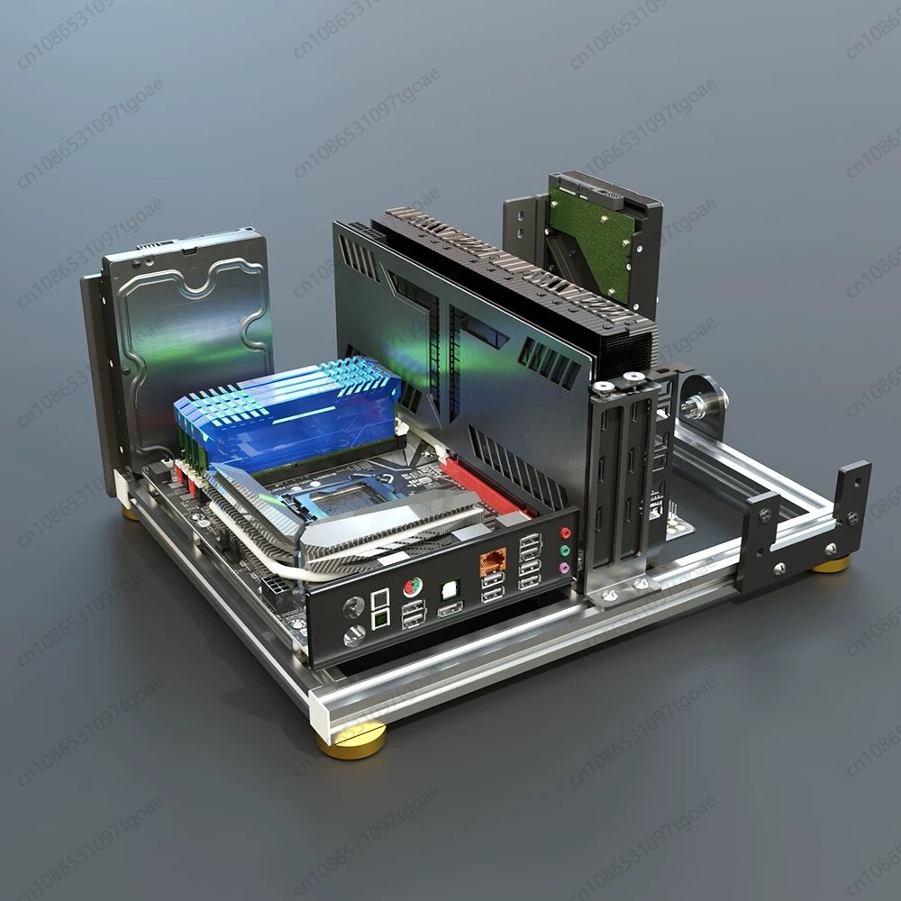 フルアルミ製オープンエアPCフレームシャーシ、ITX、MAT - Aluminum Open Frame Test Bench Water Cooling のレビューと価格